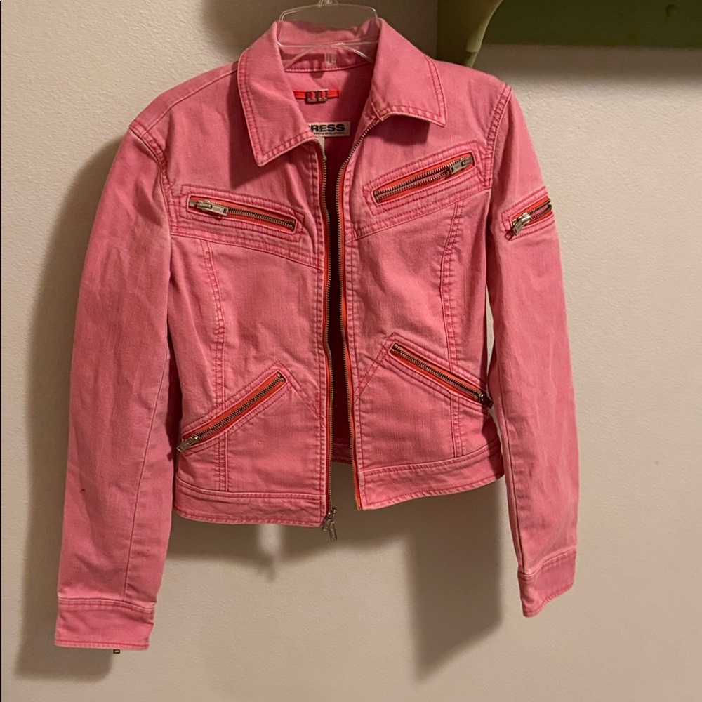 Vintage Express Pink Jean Jacket. Small